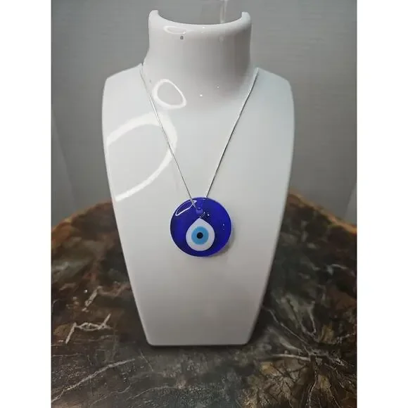 Evil Eye Necklace 925 Silver Chain Protection/Good Luck - Picture 1 of 10